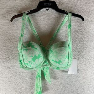 Salt + Cove Juniors Bikini Top Women 0 Aqua Floral Print Cross Back Beach Summer